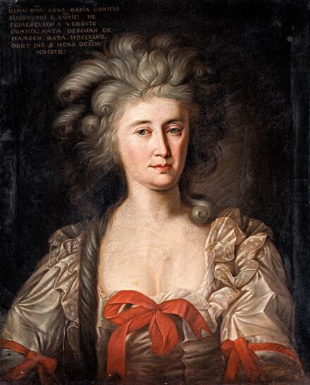 Magyar festő, 1800 körül: Pejacsevich Zsigmond ispán felesége, Annamária (1747-1802) portréja