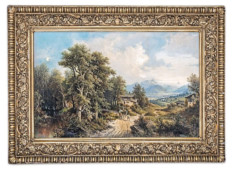 Burgaritzky, Josef (1836-1890): Salzkammergut-i táj alakokkal
