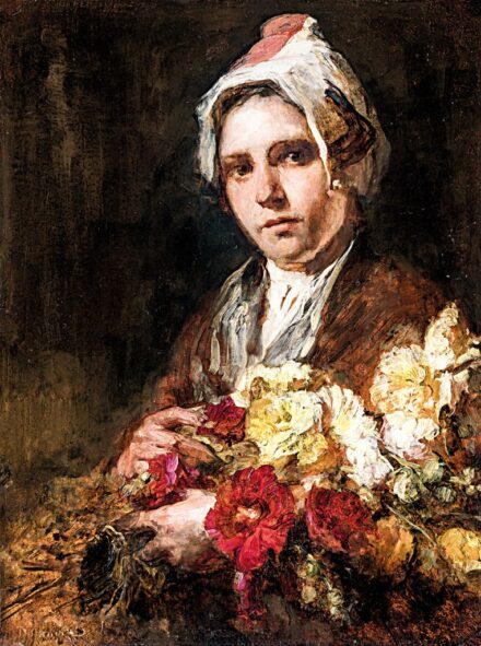 Benczúr Ida, Dolányi (1876-1970): Holland lány virágokkal