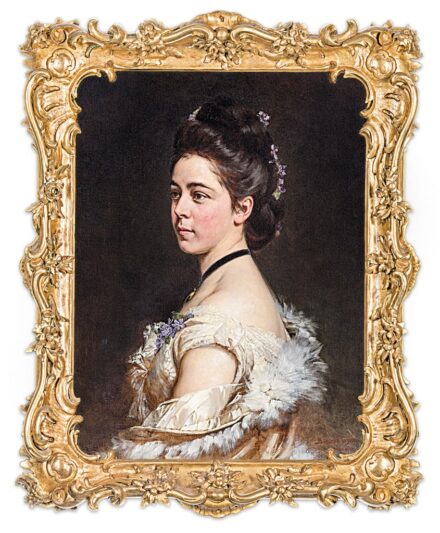 Benczúr Gyula (1844-1920): Ifjú hölgy báli ruhában, 1900 körül