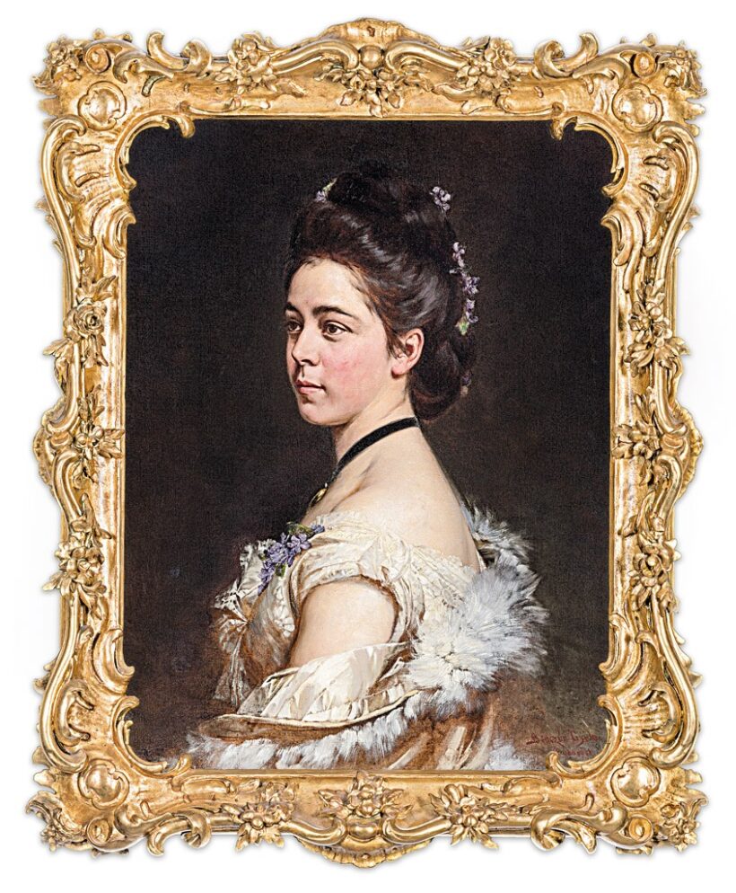 Benczúr Gyula (1844-1920): Ifjú hölgy báli ruhában, 1900 körül