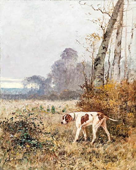 Reyne, Charles André (1873-1917): Vadászkutya a réten
