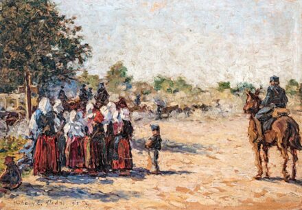 Muzsinszki Nagy Endre (1886-1975): Katonák búcsúztatása, 1915
