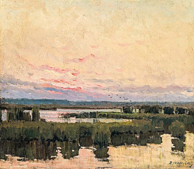 Bosznay István (1868-1944): Vízparti alkony, 1907