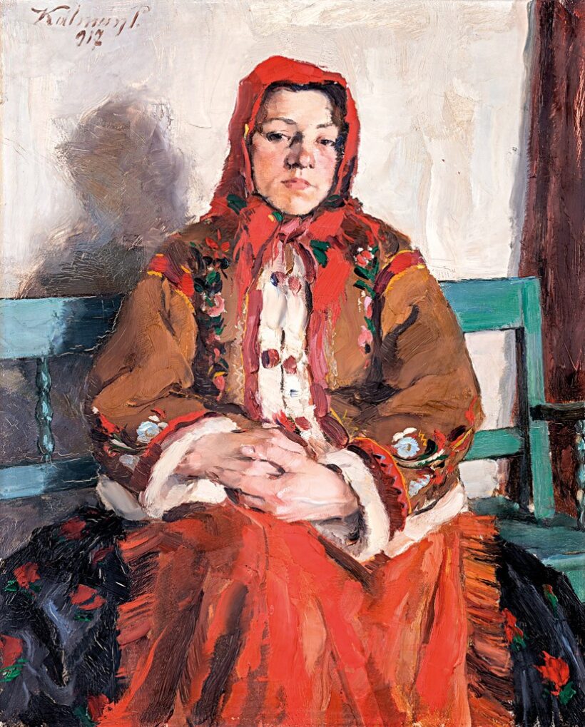 Kálmán Péter (1877-1948): Lány erdélyi népviseletben, 1917