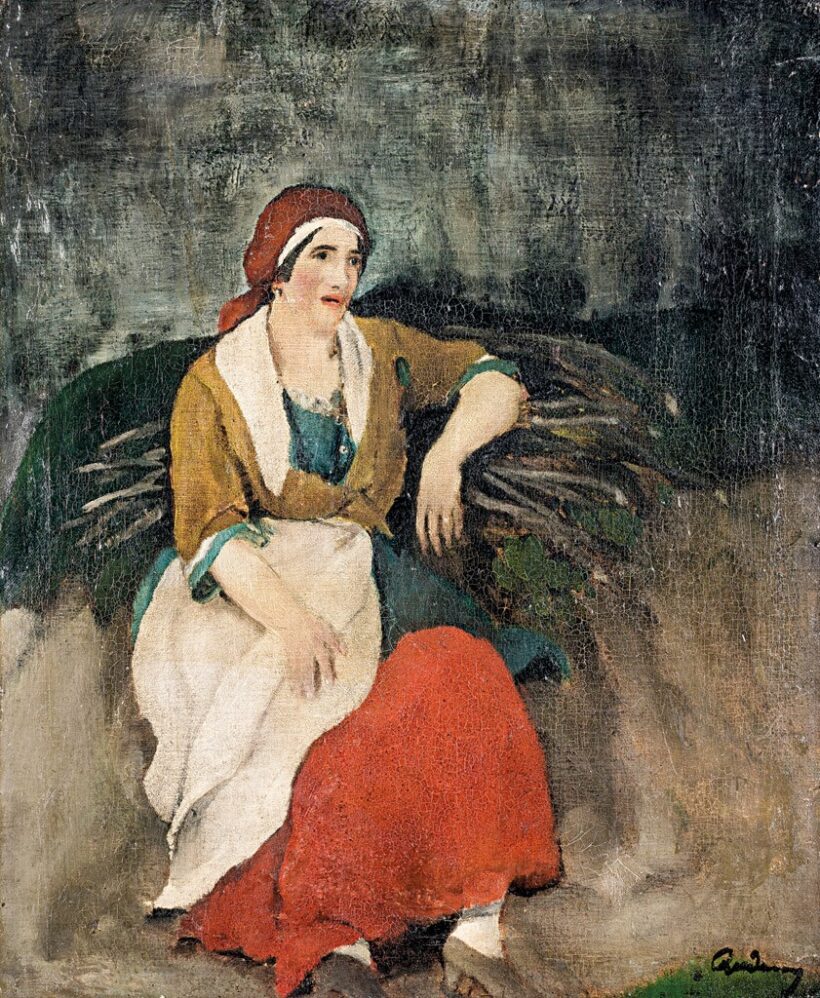 Rudnay Gyula (1878-1957): Pihenő asszony tájban