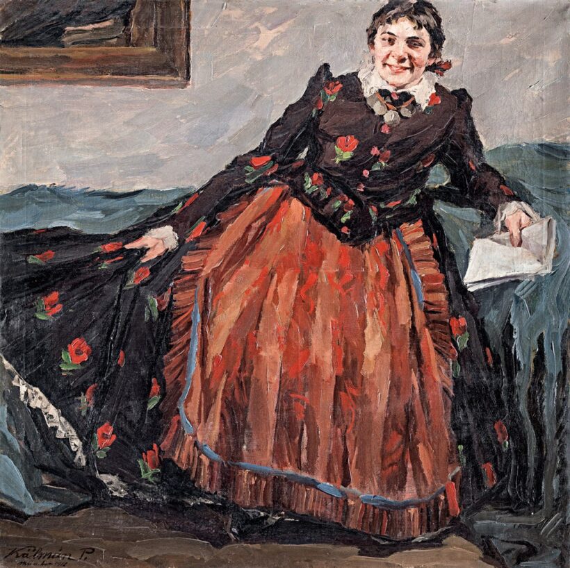 Kálmán Péter (1877-1948): Lány ünneplőben, 1912