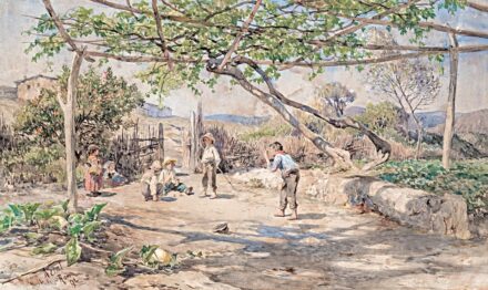 Aerni, Franz Theodor (1853-1918): Golyózó gyerekek, 1892
