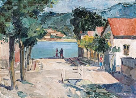 Marosán Gyula (1916-2003): "Dunapart" (Kisoroszi rév), 1956