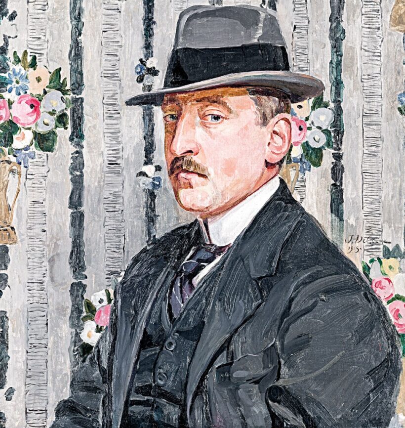 Delarne, J. jelzéssel: Kalapos férfi portréja, 1915