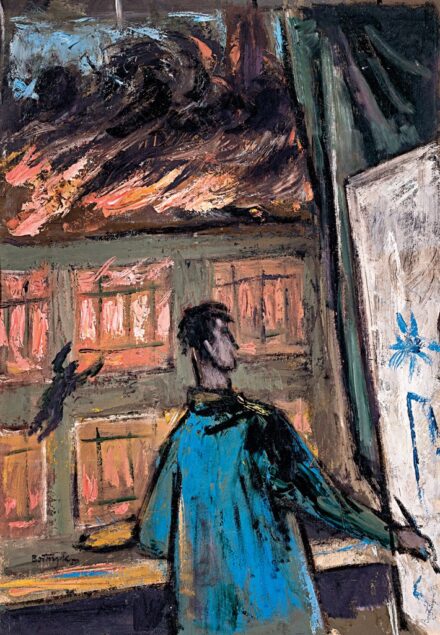 Bortnyik Sándor (1893-1976): Festő az ablak előtt, 1958