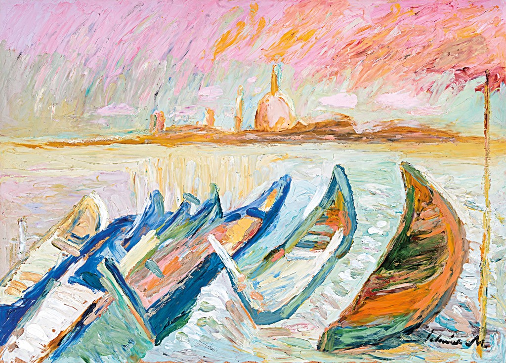 Schéner Mihály (1923-2009): Velencei gondolák