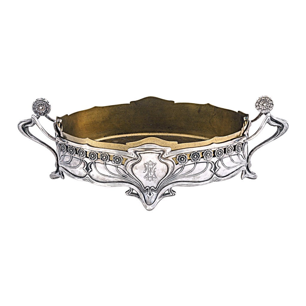 Szecessziós asztalközép (virágtartó)