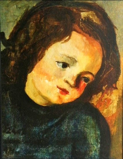 SZIN GYÖRGY (1906-1943) Barnahajú lány portréja, 1940