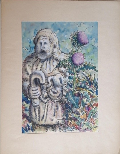 FARKASHÁZY MIKLÓS (1895-1964) Szobor tavaszi virággal - Image 3