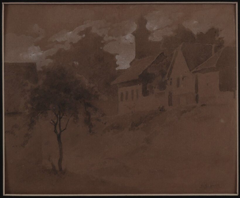 Edvi Illés Aladár (1870 - 1958): Árokpart a faluban