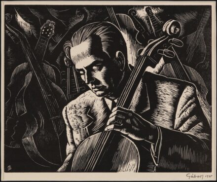Gábor Jenő (1893 - 1968): Csellózó, 1947