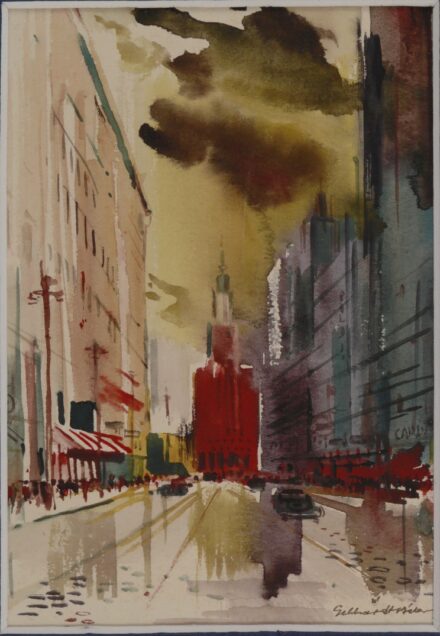 Gebhardt Béla (1901 - 1990): Esőfelhő New York fölött, 1950-es évek