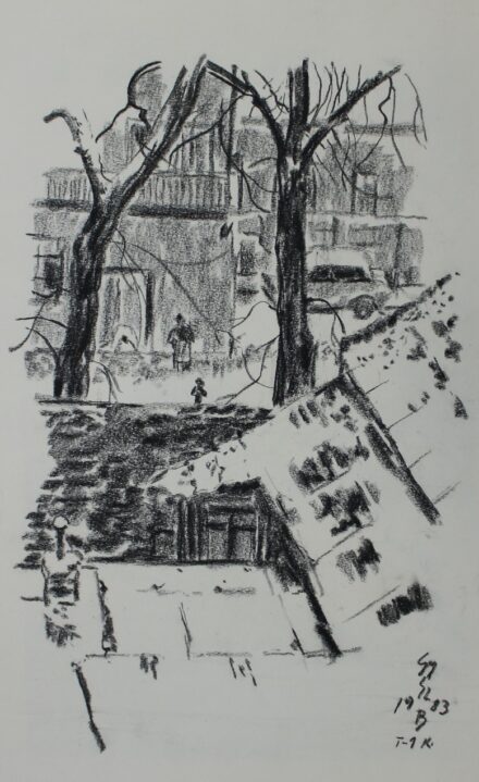 Gy.Szabó Béla (1905 - 1985): Kilátás egy városi ablakból, 1983