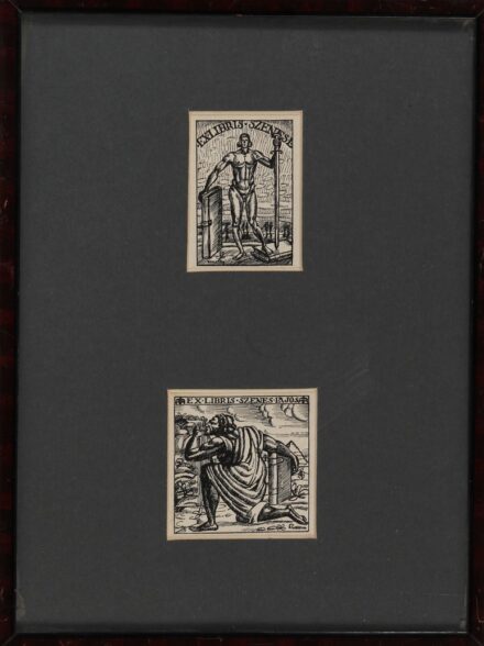 Kmetty János (1889 - 1975): Két exlibris egy keretben Szenes Lajosnak