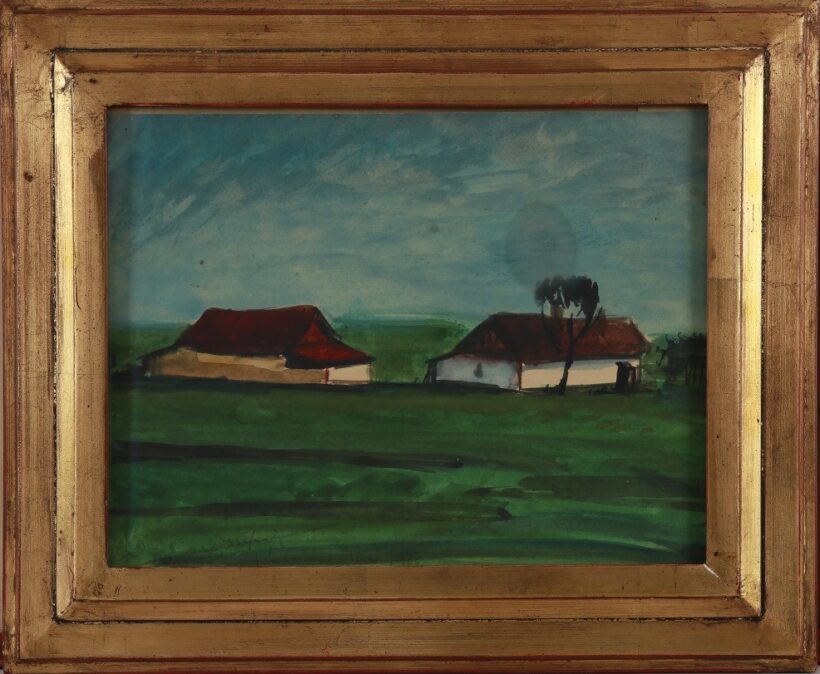 Kurucz D.István (1914 - 1996): Házak a tanyán (Kádár Józsefnek ajánlva 1964-ben)