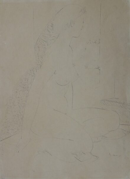 László Gyula (1910 - 1998): Ülő fiatal lány, 1960