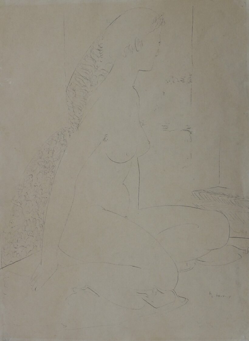 László Gyula (1910 - 1998): Ülő fiatal lány, 1960