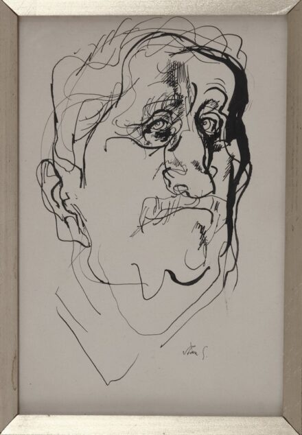 Szász Endre (1926 - 2003): Bajuszos férfi portré