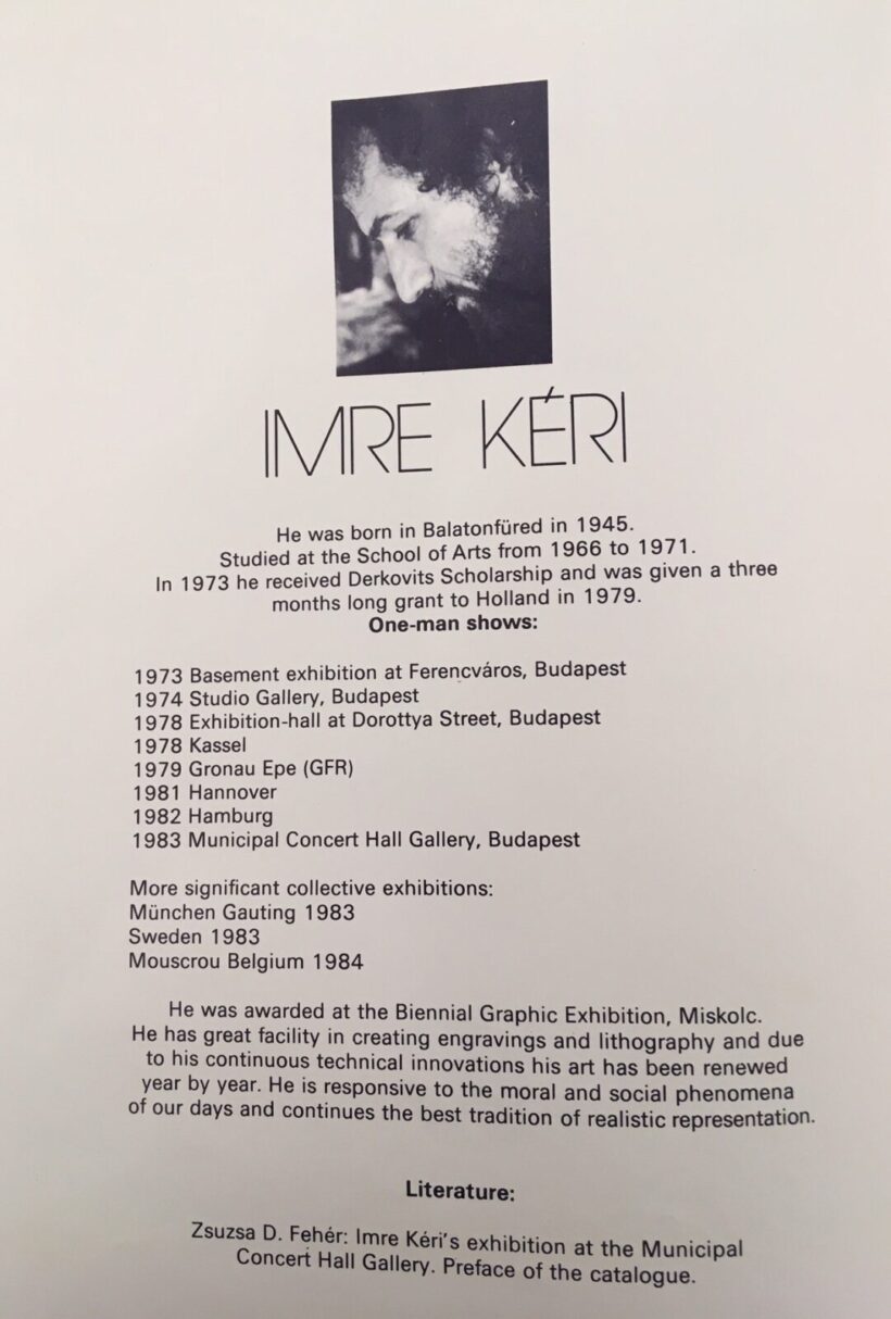 Kéri Imre (1945)15 lapos (teljes) mappa "Éjszakák és nappalok" , MNG 1984. díszdobozban - Image 2