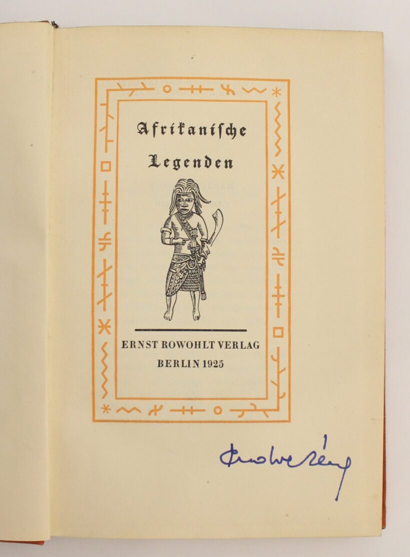 Mathéy Alexander textilre nyomott borítórajzaival Africanische Legenden, Berlin 1925 - Image 2