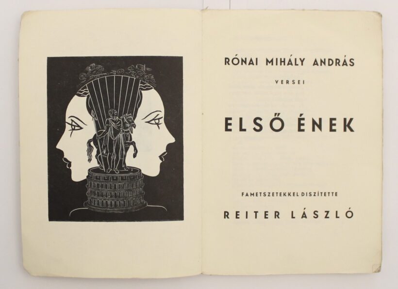 Reiter László címlapja és fametszetei Rónai Mihály András: Első ének, Amicus 1931 - Image 2