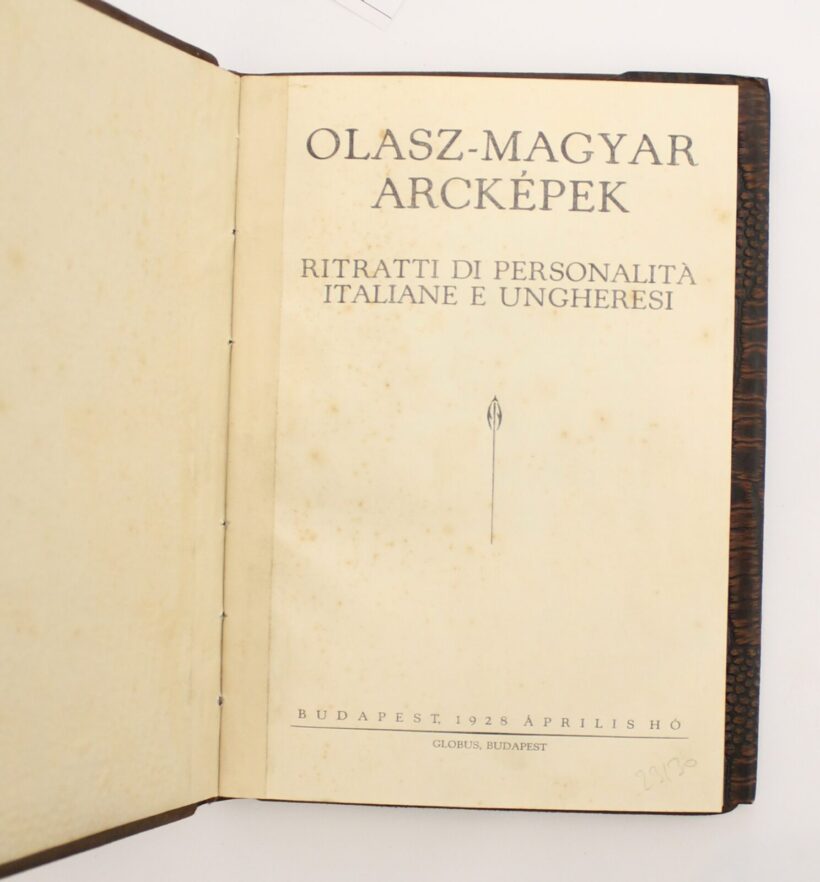 Márton Ferenc: Olasz - Magyar arcképek, Globus 1928