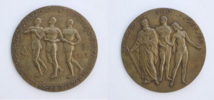 Reményi József (1887 – 1977): A Magyarországi Szabadkőművesség 200 éves fennállása emlékére/ bölcsesség, erő, szépség érem, 1949