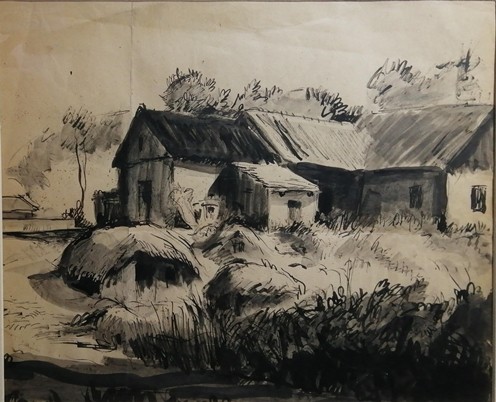 ISMERETLEN MAGYAR FESTŐ Falusi táj