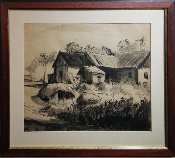 ISMERETLEN MAGYAR FESTŐ Falusi táj - Image 2