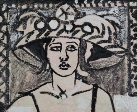 Varga Welther Júlia (1955): Nő kalapban, 2003