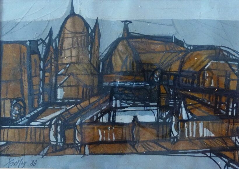 Xantus Gyula (1919-1993): Város, 1989