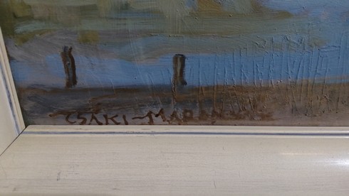 CSÁKI-MARONYÁK JÓZSEF (1910-2002) Balatoni stégen - Image 2