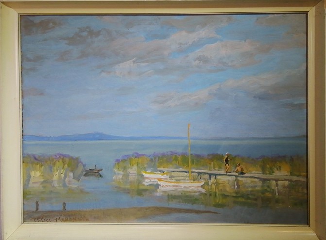 CSÁKI-MARONYÁK JÓZSEF (1910-2002) Balatoni stégen - Image 3