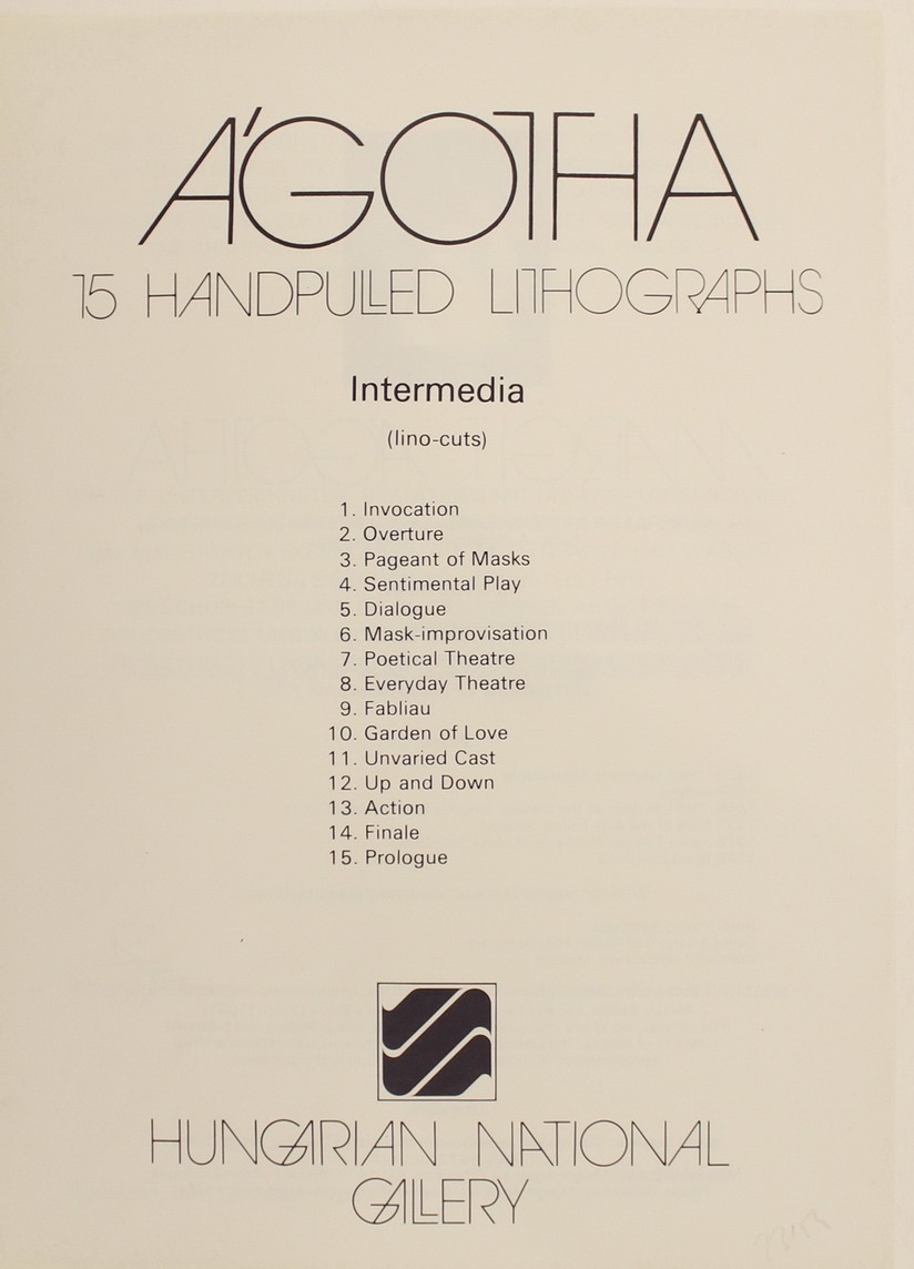 Ágotha Margit 15 lapos (teljes) mappa, "Intermedia", MNG 1984.