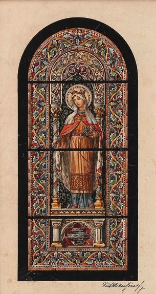Róth Miksa  (1865 - 1944): Szent Erzsébet - üvegablak terv