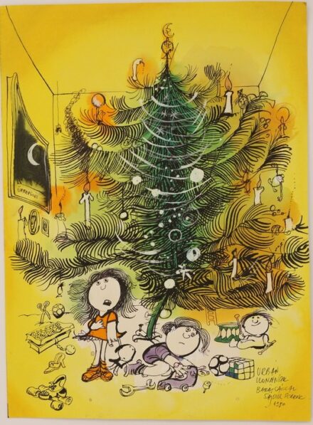 Sajdik Ferenc (1930): Karácsony, a Ludas Matyi 1980.december 18-i számának borítórajza + az újság