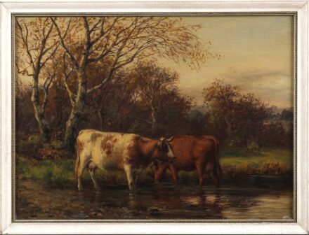 Joseph Dixon, Clark (1849 - 1944): Legelésző tehenek a vízparton