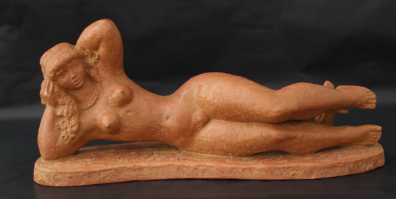 Gondos József (1909 - 1987): Könyöklő, fekvő akt, 1977