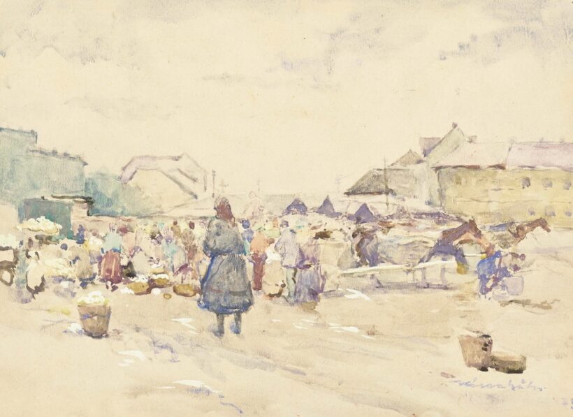 Kássa Gábor (1893 - 1961): Árusok Zuglóban, 1923