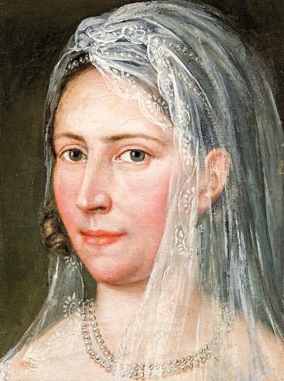 Közép - európai festő, 19. sz. közepe : Leány fátyollal