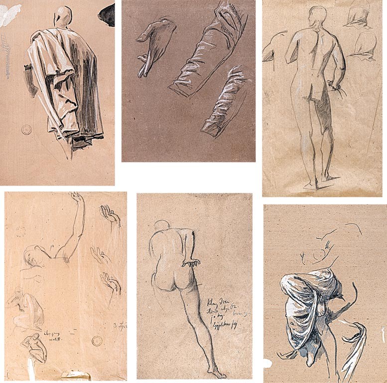 Székely Bertalan (Kolozsvár, 1835 - Mátyásföld, 1910): Vázlatok, 6 db