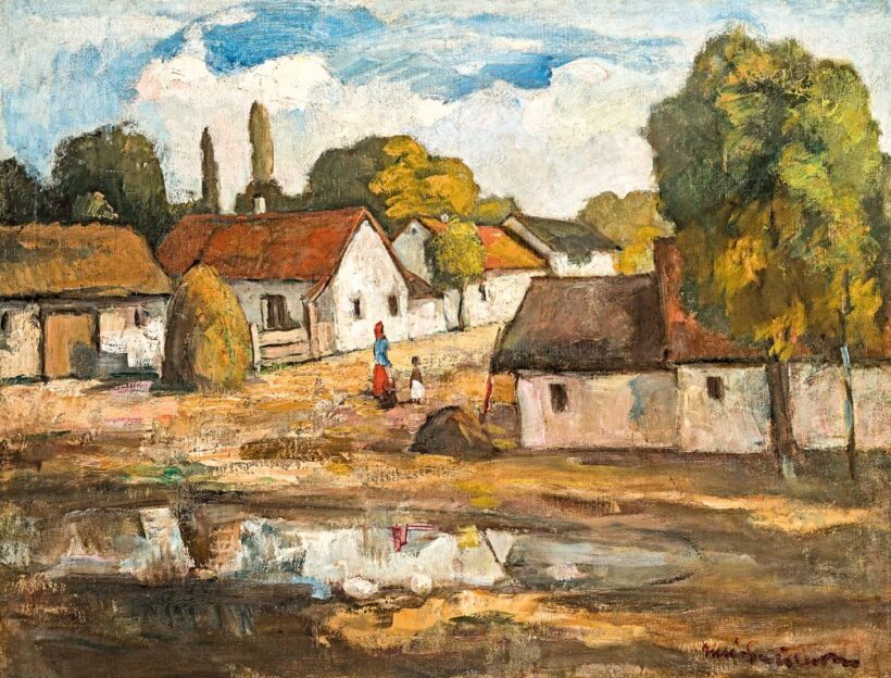 Iványi - Grünwald Béla (Somogysom, 1867 - Budapest, 1940) műhelye : Faluszéle