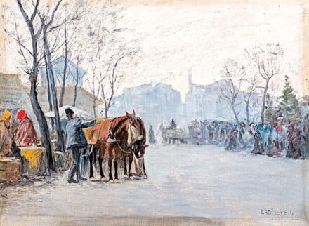 Erdőssy Béla (Ekel, 1871 - Budapest, 1928): "Karácsonyi vásár az Orczi téren"