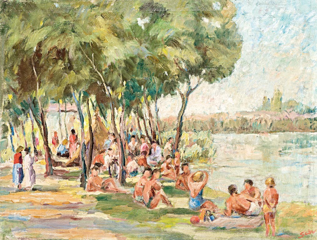 Magyar festő, 20. sz. közepe : Strandolók